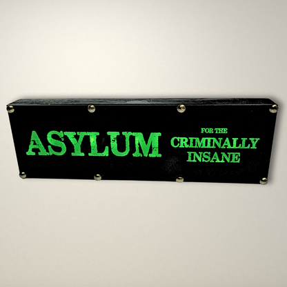 LED Light Box - Asylum for the criminally insane USB Powered