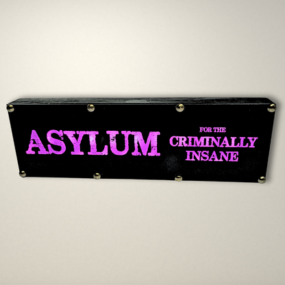 LED Light Box - Asylum for the criminally insane USB Powered