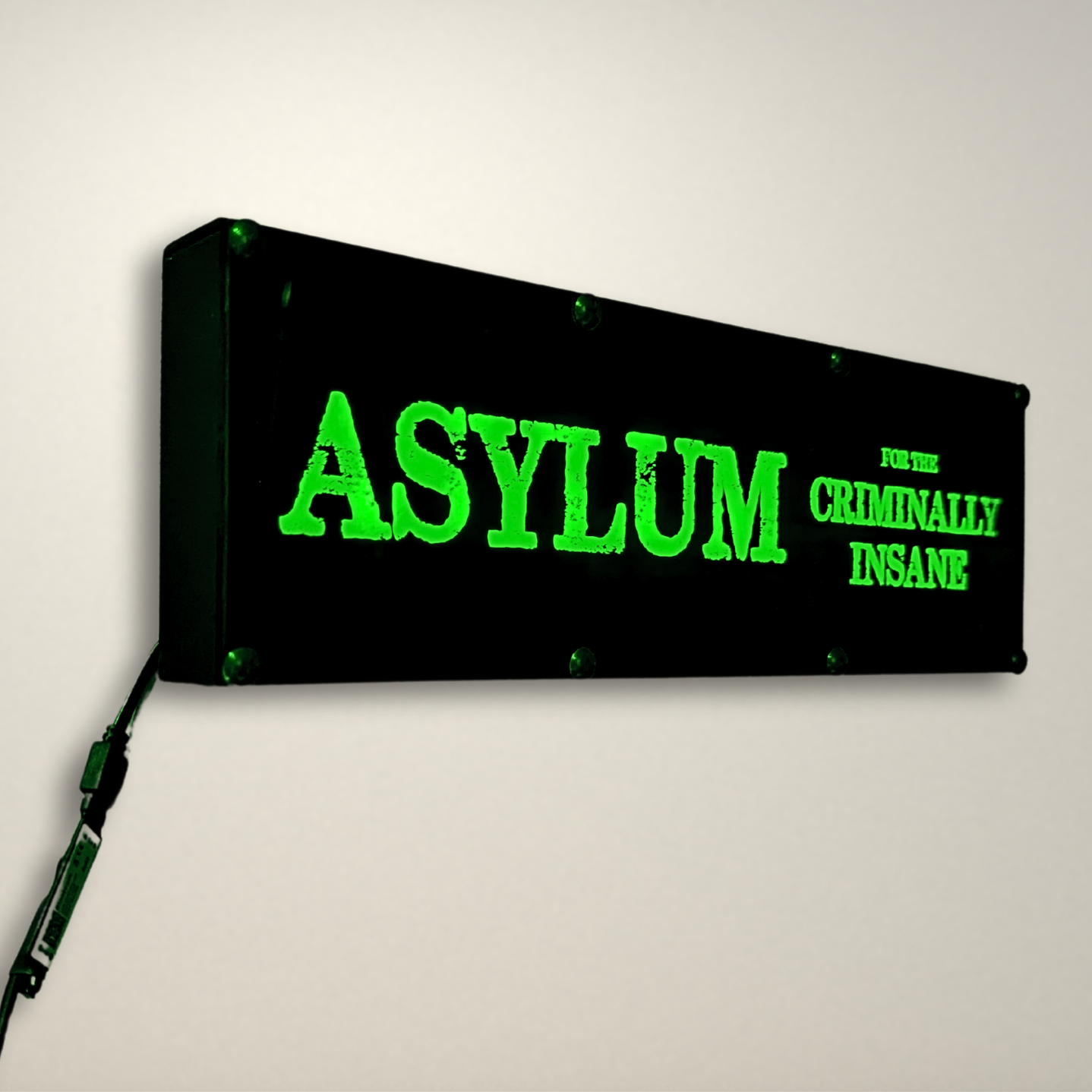 LED Light Box - Asylum for the criminally insane USB Powered