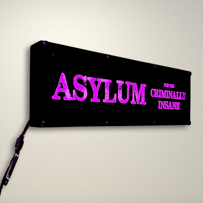 LED Light Box - Asylum for the criminally insane USB Powered