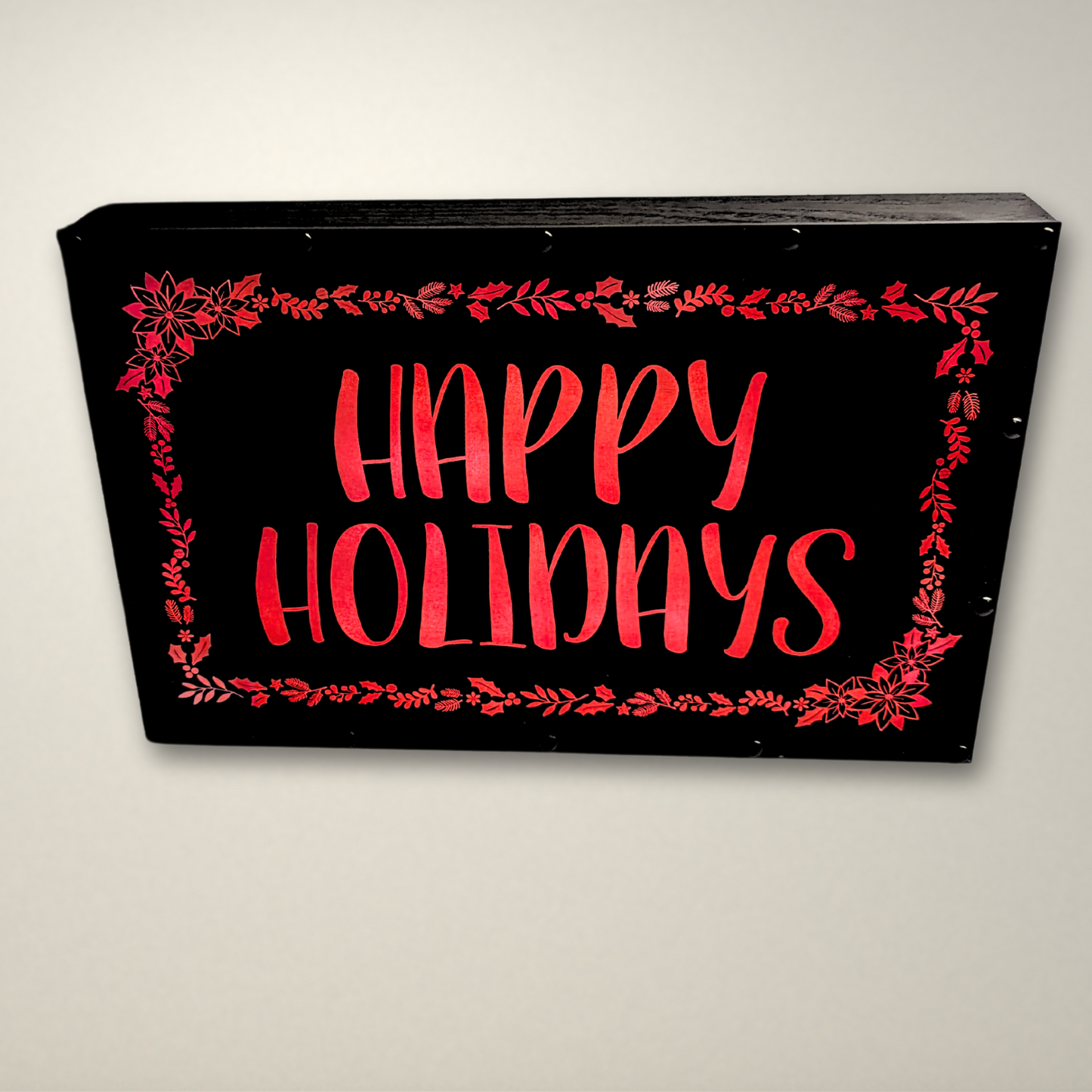 Happy Holidays Wreath LED Lightbox