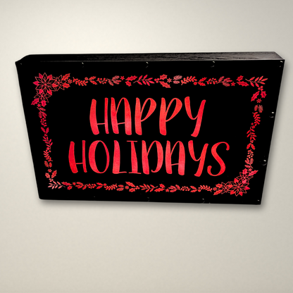 Happy Holidays Wreath LED Lightbox