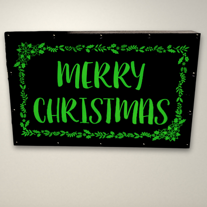 Merry Christmas Wreath LED Lightbox