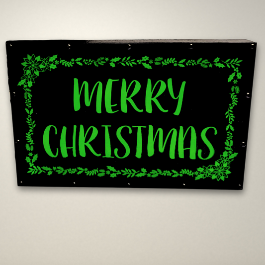 Merry Christmas Wreath LED Lightbox