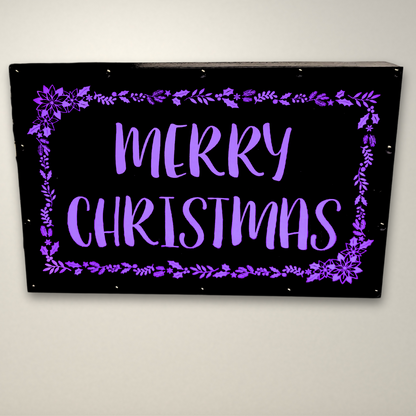 Merry Christmas Wreath LED Lightbox