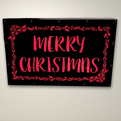 Merry Christmas Wreath LED Lightbox