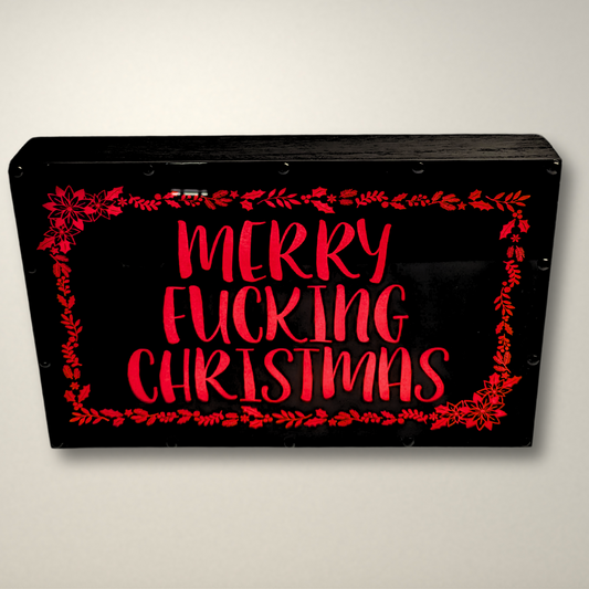 Merry Fucking Christmas Wreath LED Lightbox