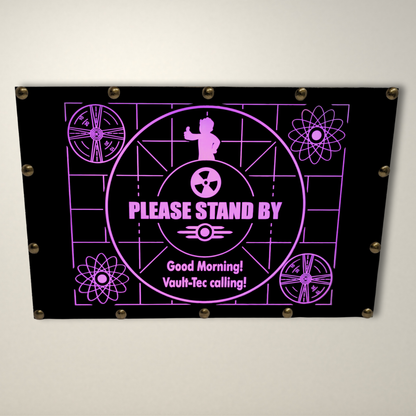 Please Stand By Fallout Inspired LED Lightbox Medium