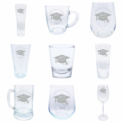 Personalised Graduation drinking glasses