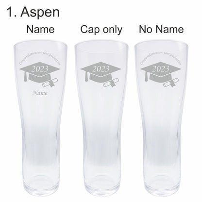 Personalised Graduation drinking glasses
