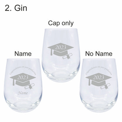 Personalised Graduation drinking glasses