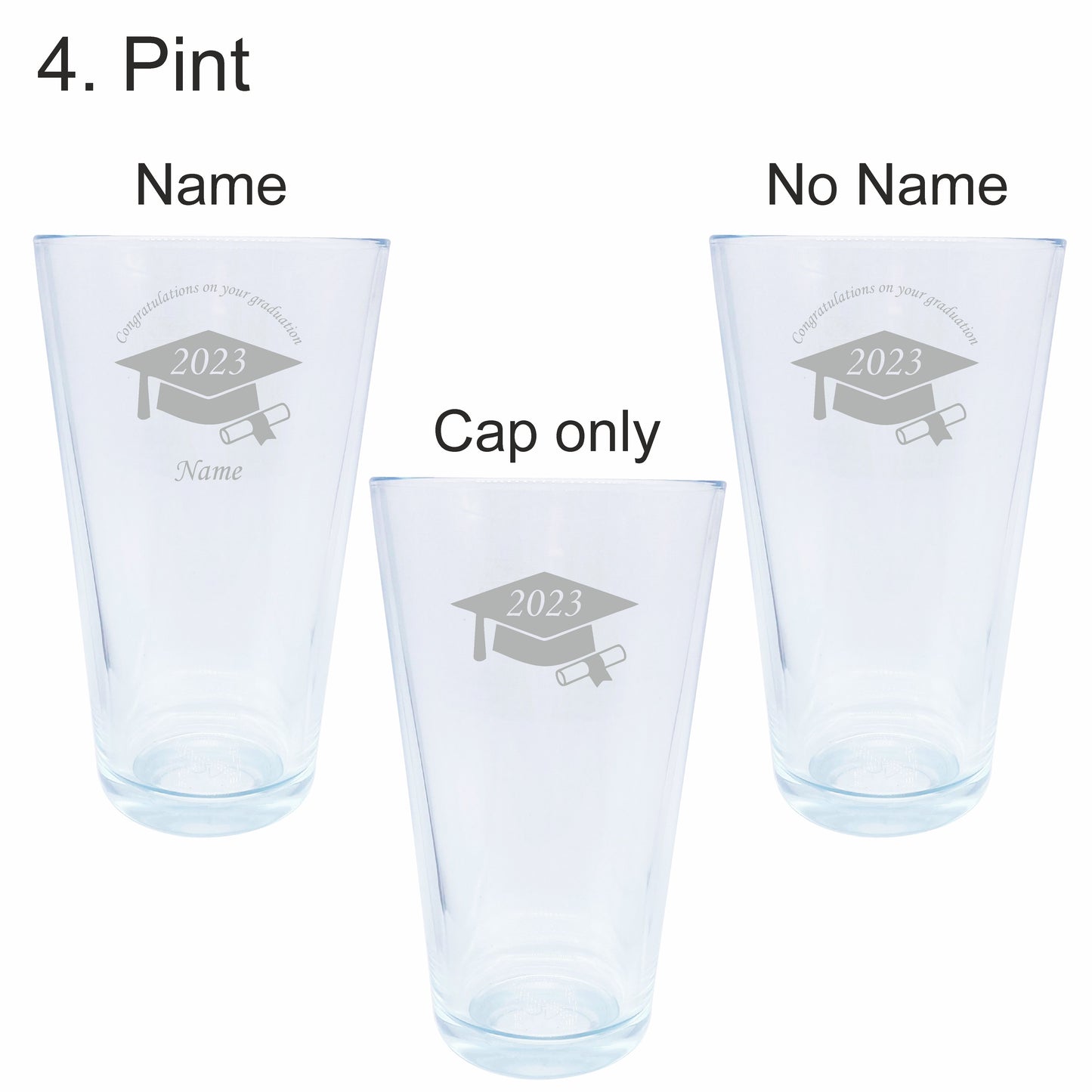 Personalised Graduation drinking glasses
