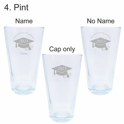 Personalised Graduation drinking glasses