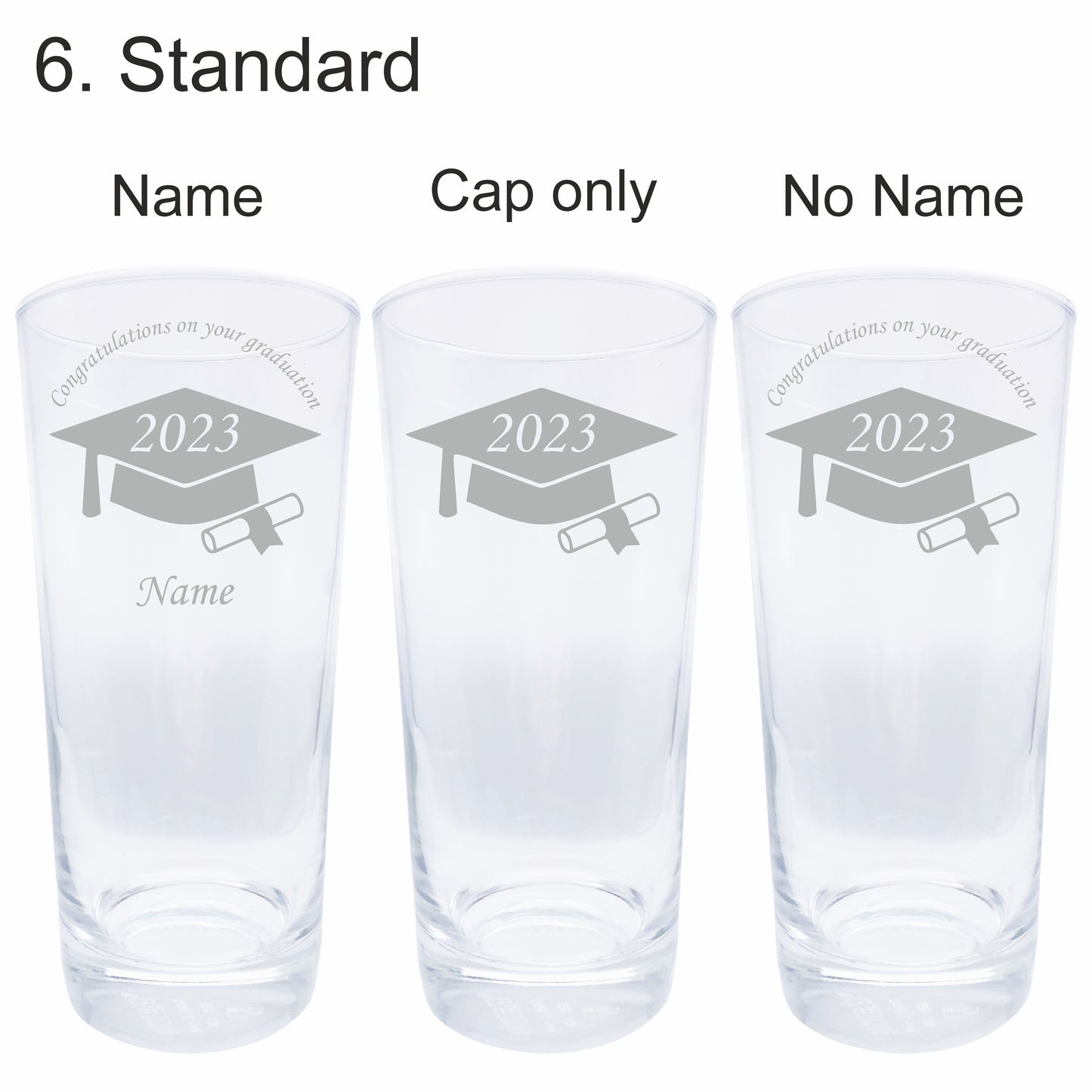 Personalised Graduation drinking glasses
