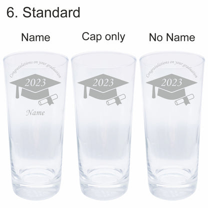 Personalised Graduation drinking glasses