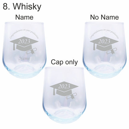 Personalised Graduation drinking glasses