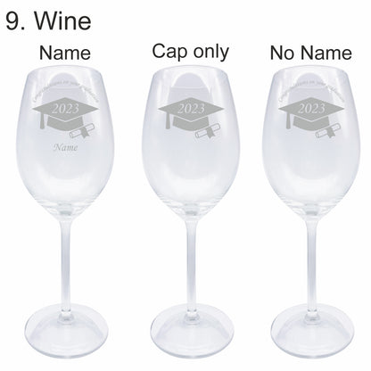 Personalised Graduation drinking glasses