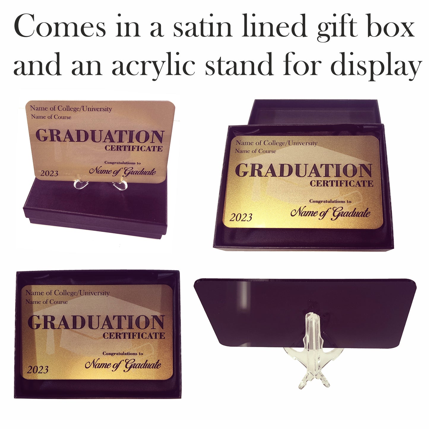 Personalised Graduation Congratulations Certificate Acrylic Plaque