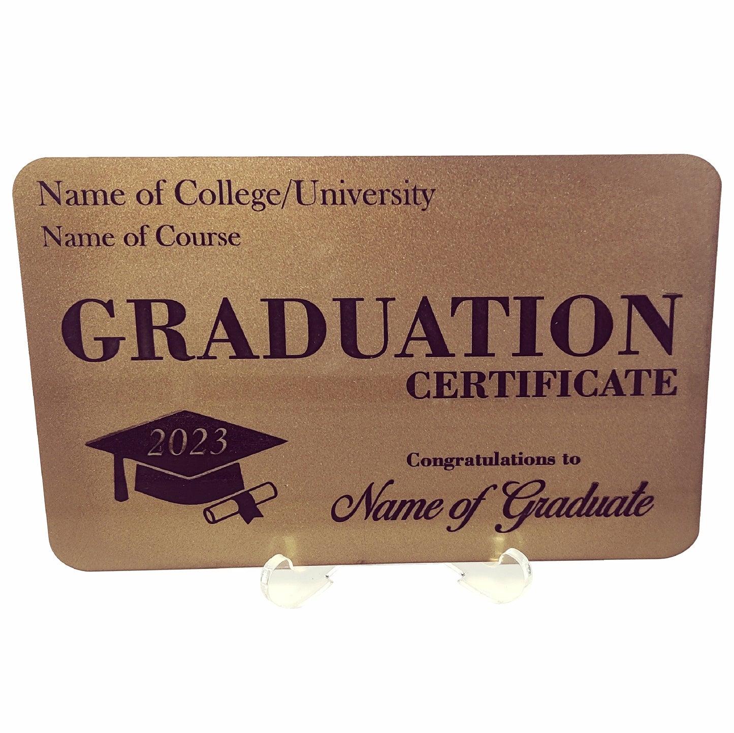 Personalised Graduation Congratulations Certificate Acrylic Plaque