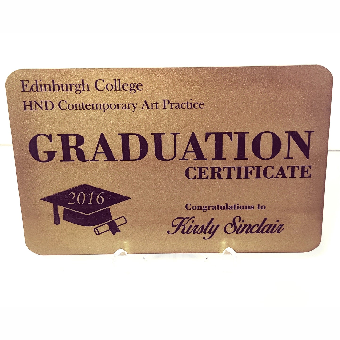 Personalised Graduation Congratulations Certificate Acrylic Plaque