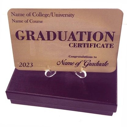 Personalised Graduation Congratulations Certificate Acrylic Plaque