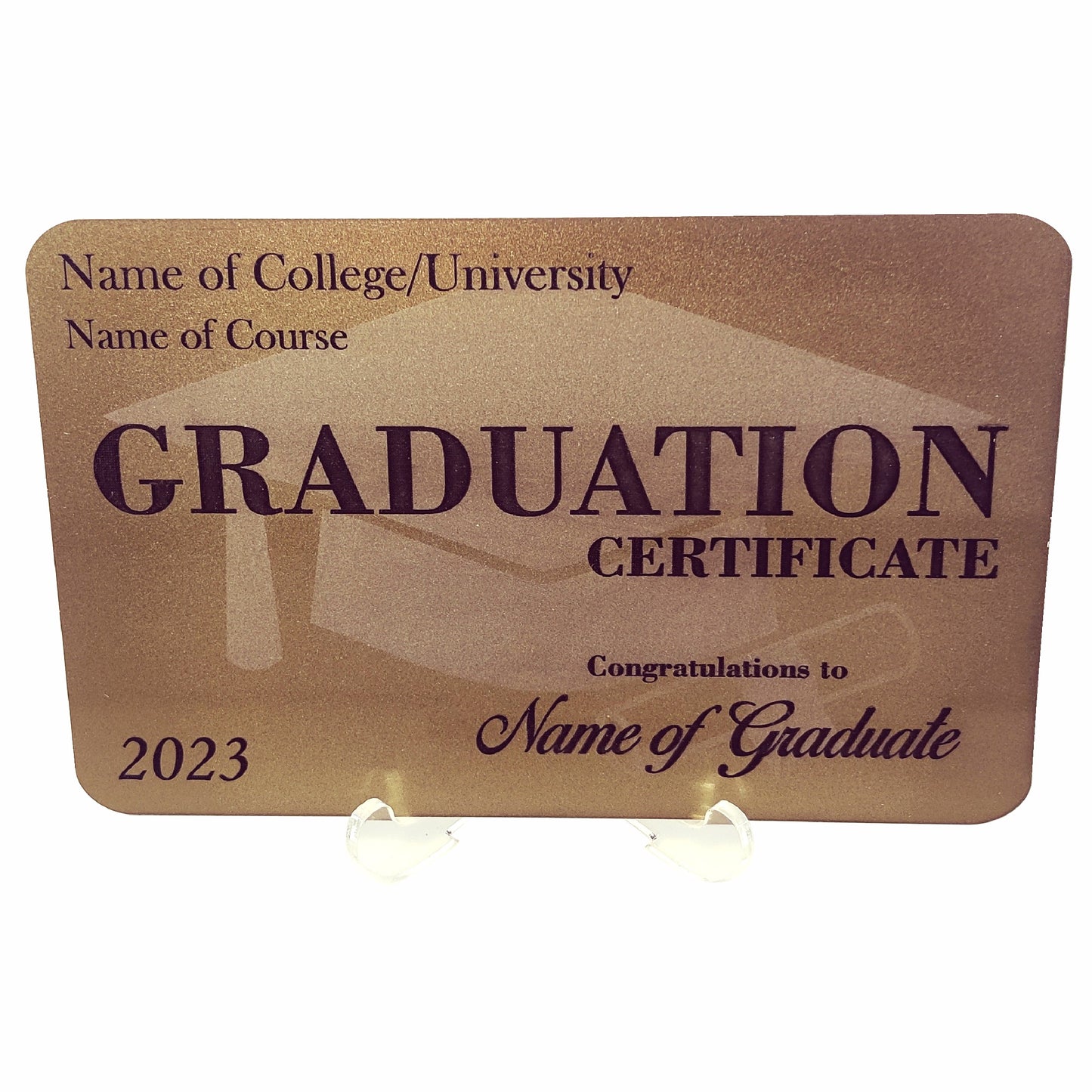 Personalised Graduation Congratulations Certificate Acrylic Plaque