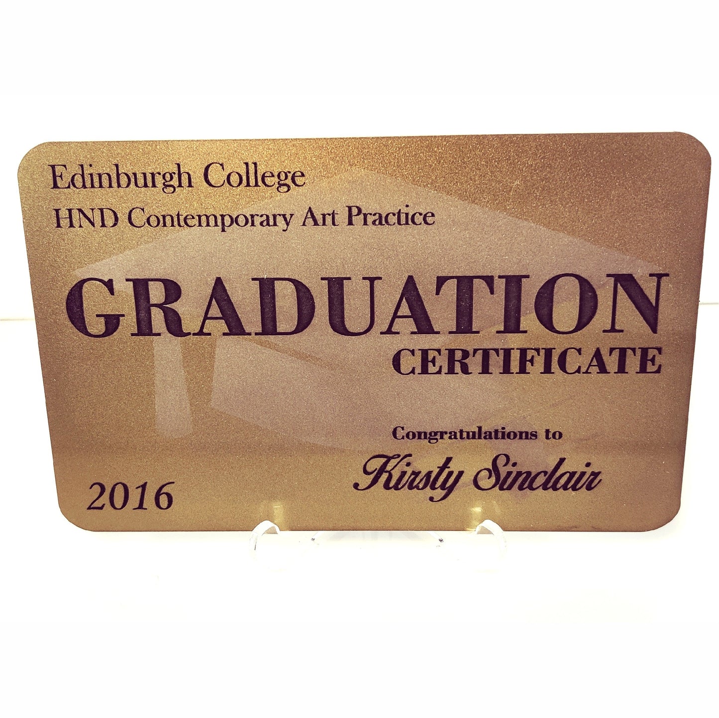 Personalised Graduation Congratulations Certificate Acrylic Plaque