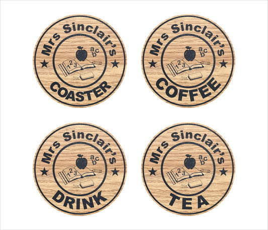 Personalised Teacher drinks coaster